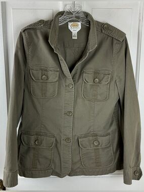 Talbots Military Utility Jacket Vintage 10P Cotton Stretch